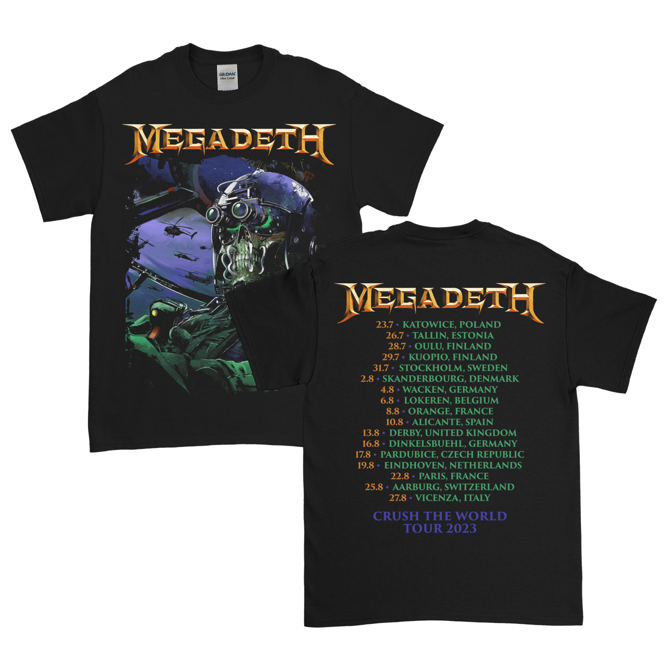 megadeth tour shirts 2023